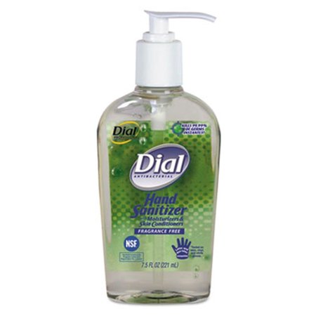 DIAL Dial 01585EA Antibacterial Gel Sanitizer with Moisturizer; 7.5 oz; Fragrance-Free 01585EA